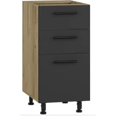 Lower cabinet with drawers VENTO D3S-40/82, facade: anthracite